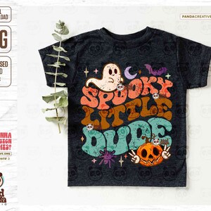 Spooky Dude PNG, Toddler Halloween Sublimation, Boys Halloween PNG, Groovy Kids Ghost, Retro Fall Little Dude Shirt Design, Digital Download