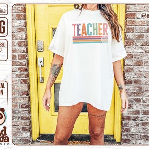 retro vintage teacher png back to school png teacher life png teach png believer innovator motivator educator teacher t-shirt png summer teacher png download dtf transfer design