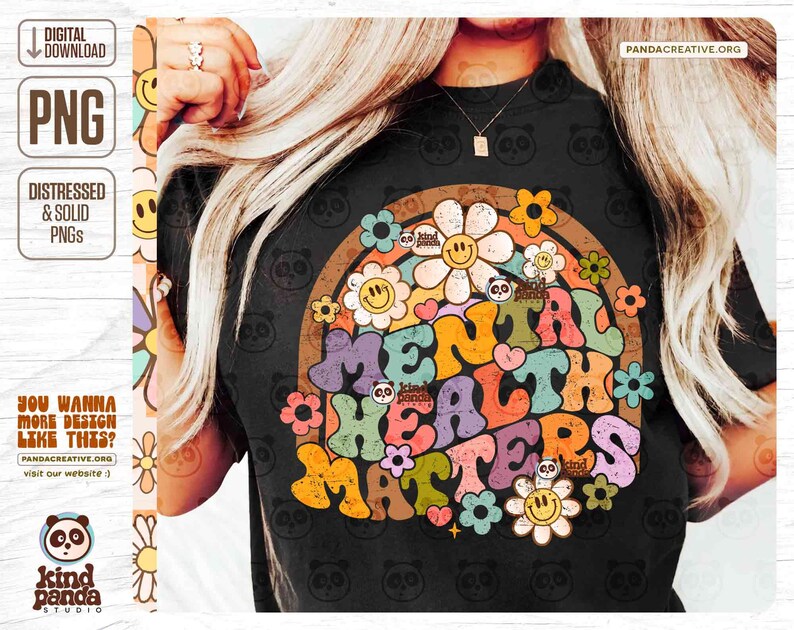 Retro Mental Health Matters PNG Sublimation, Mental Health Png, Floral ...