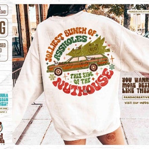 Jolliest Bunch of Assholes, Retro Christmas Vacation PNG Sublimation ...