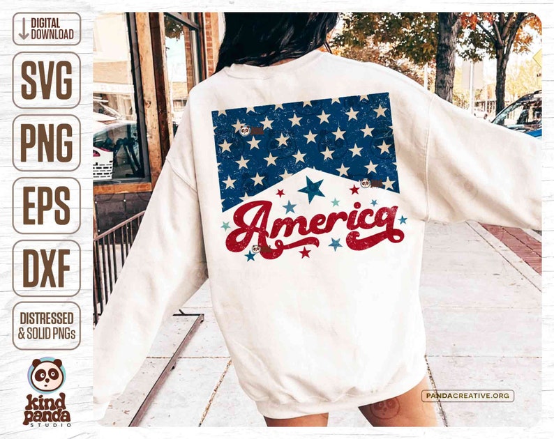 Vintage America PNG SVG, Distressed Retro USA Sublimation, American Cowgirl Shirt Design, 4th Of July, Rustic American Babe png Dtf Transfer image 4