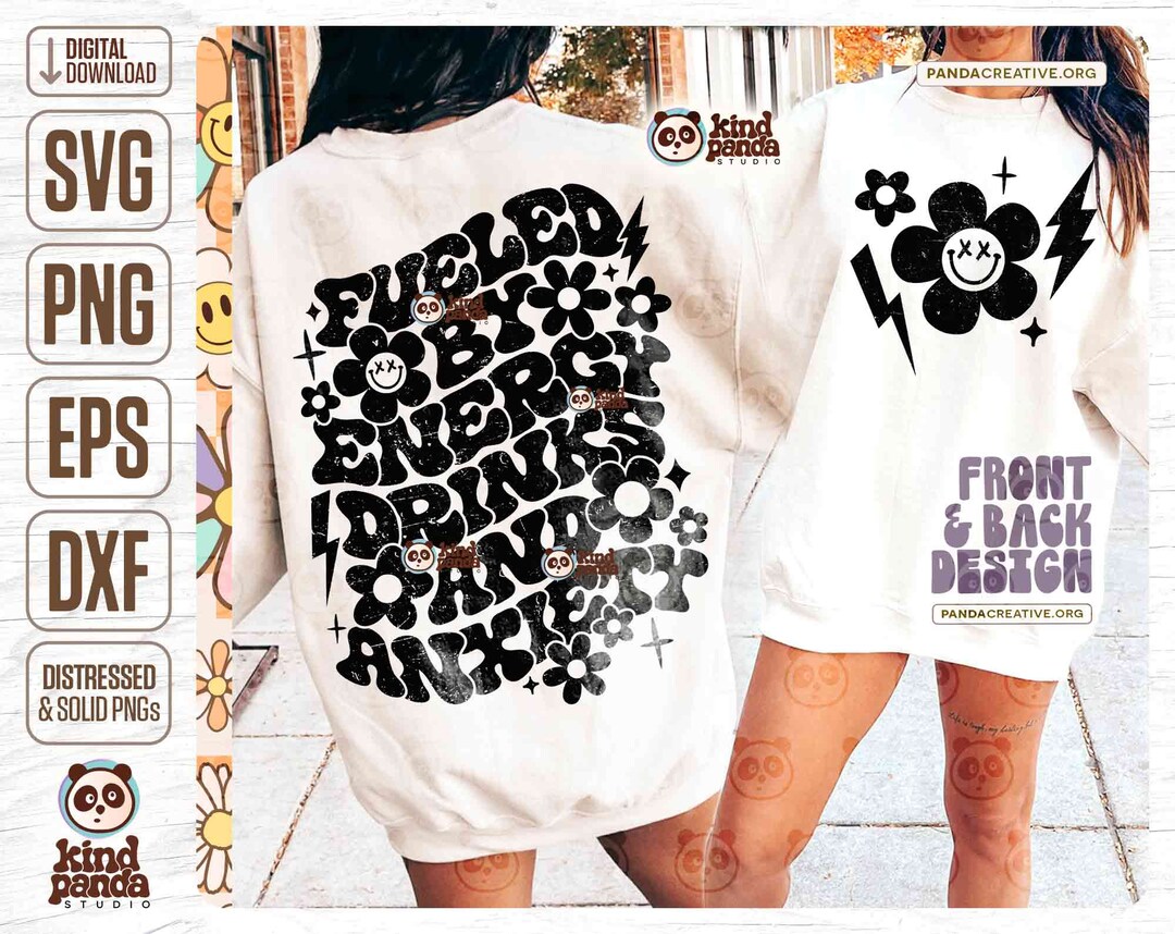 Fueled by Energy Drinks & Anxiety SVG PNG Trendy Shirt Hoodie Etsy