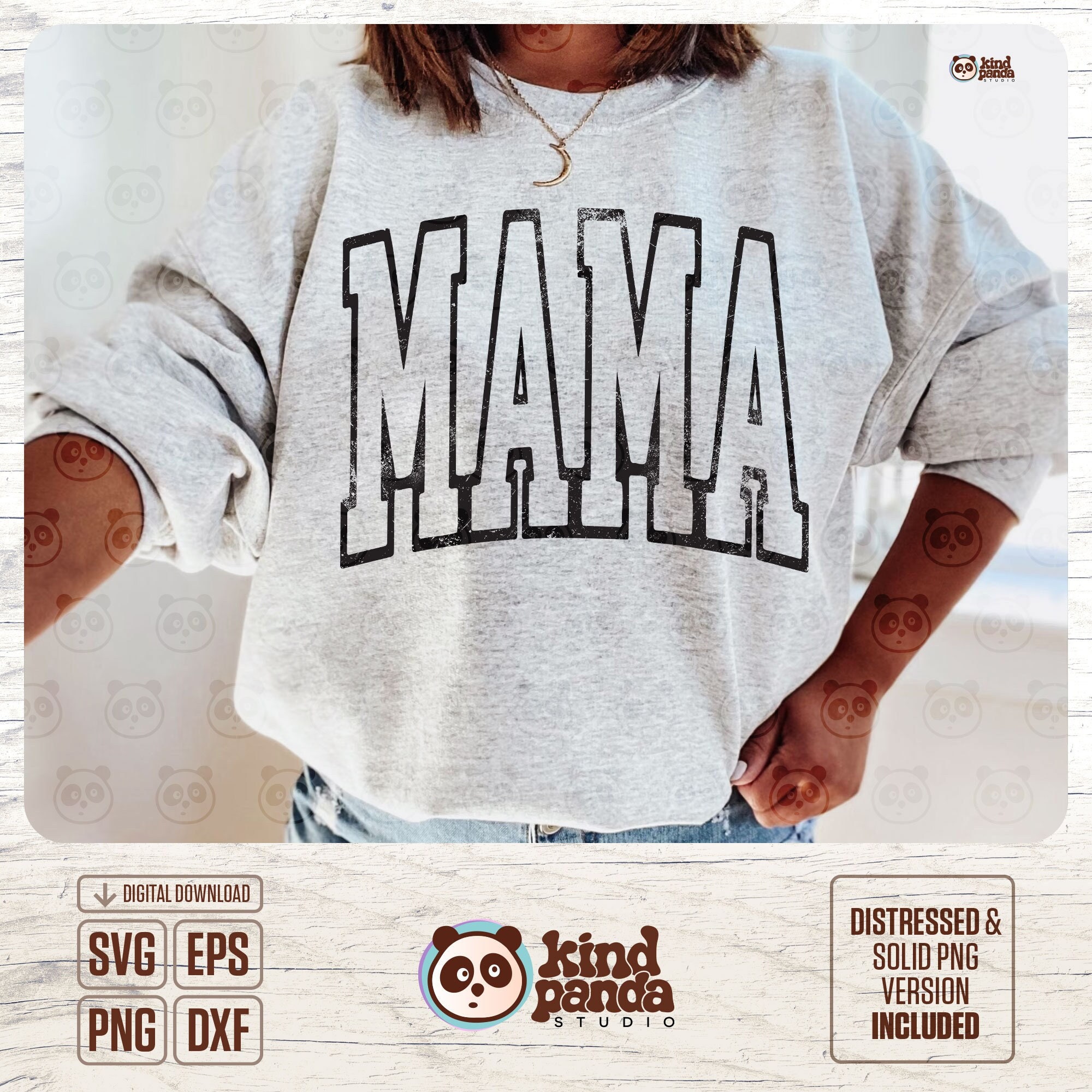 ひなmama Outlined Mama Svg Png Dxf Eps, Trendy Mama Svg, Oversized