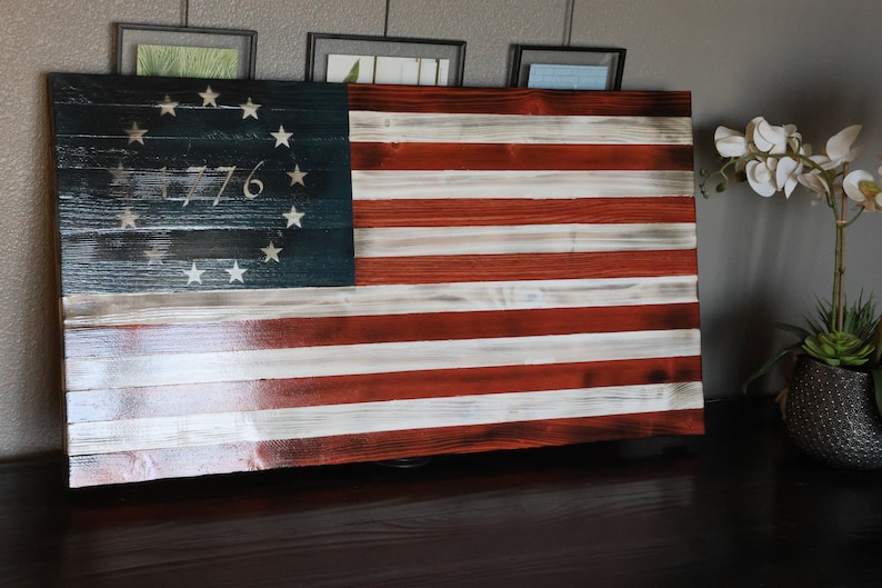 Rustic Wood American Flags and Custom Etsy