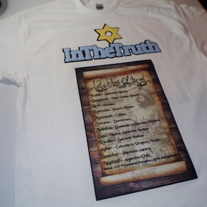 In The Truth The 12 Tribes Of Israel Exclusive Stitch Work White Tee Brown Fringes