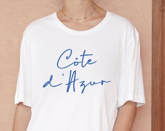 Cote D'azur France T-shirt, French T-shirt, French Riviera Shirt, Women's T-shirts, Travel wear, Beach T-shirt, Beach Coverup, Unisex