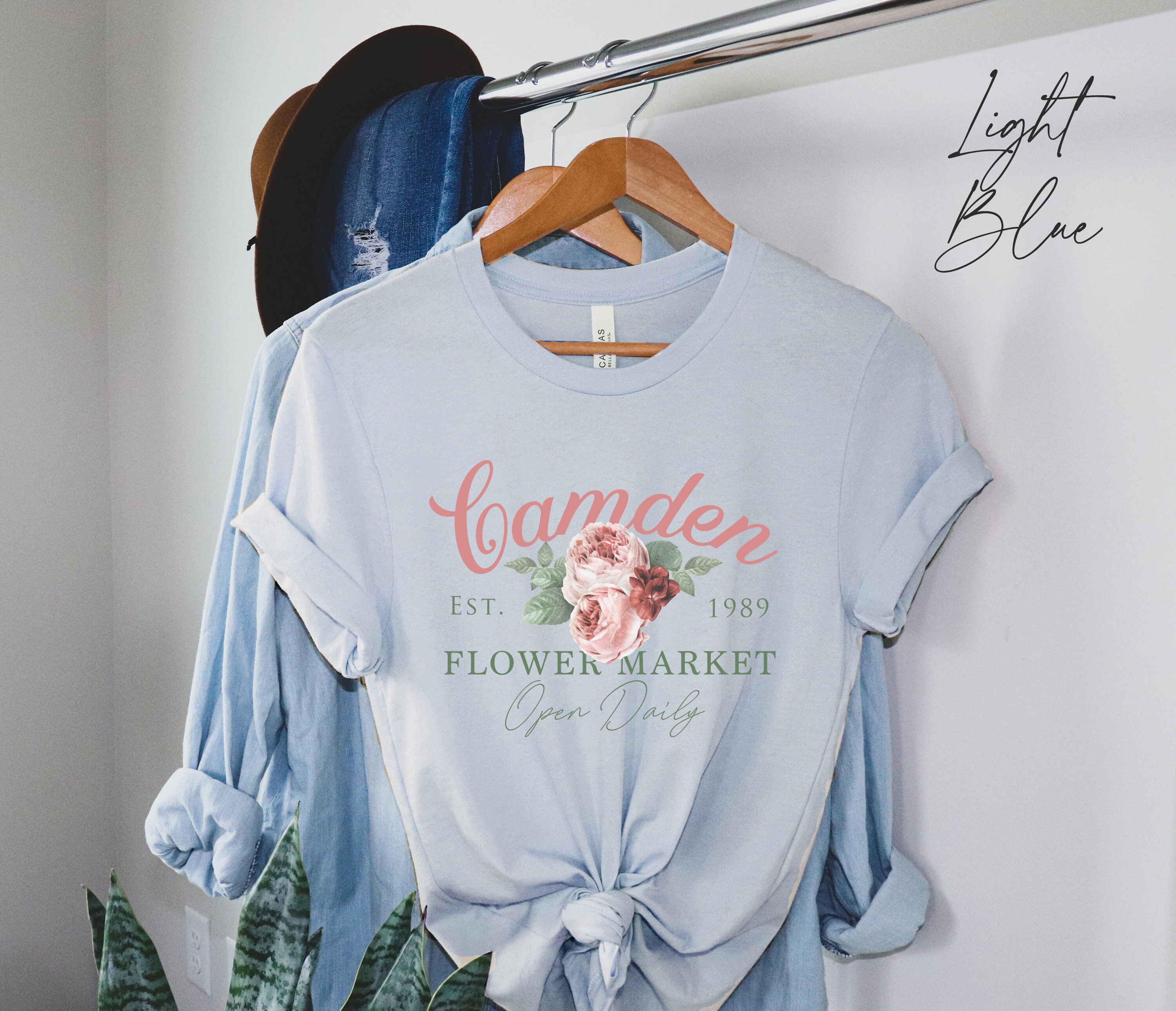 Camden Flower Market T-shirt, London England, Vintage Cottagecore Women
