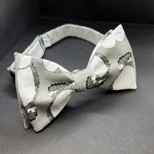 Bow tie Self Tied Grey Owl Sunset Handmade Accessory 100% Premium Cotton Nature collection Original Design