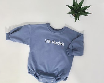Oversized Sweatshirt Bodysuit with Name | Bubble Sweatshirt Romper | Bubble Sweater Bodysuit with Name