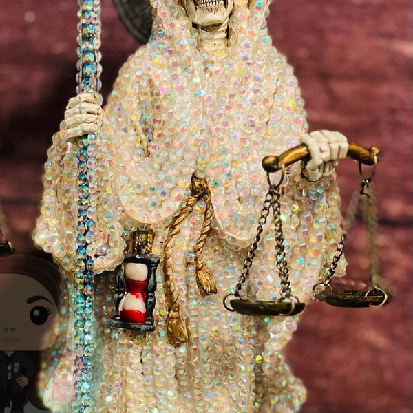 La Santa Muerte with Rhinestones white