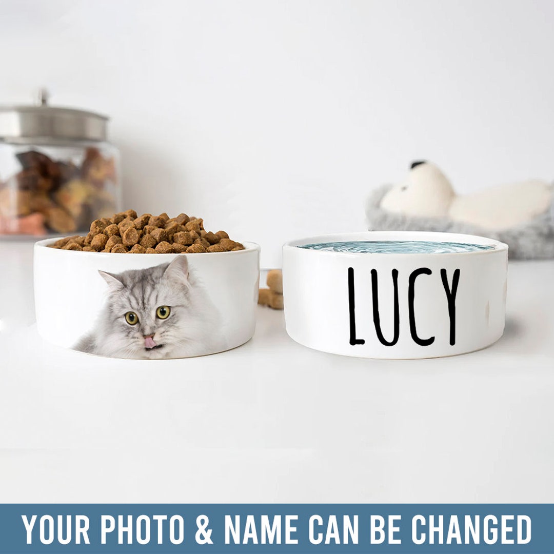 Personalized Cat Bowl Custom Cat Photo Ceramic Bowl Custom Etsy