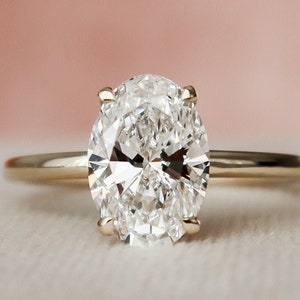 1.5 CT Oval Cut Moissanite Anniversary Ring Wedding Ring Anniversary Gift Ring Solitaire Engagement Ring Promise ring Oval Solitaire Ring