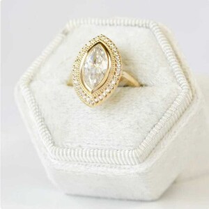 1 CT Marquise Cut Moissanite  Ring, 14K Yellow Gold Anniversary Diamond Ring, Marquise Cut Vintage Wedding Ring For Woman , Engagement ring