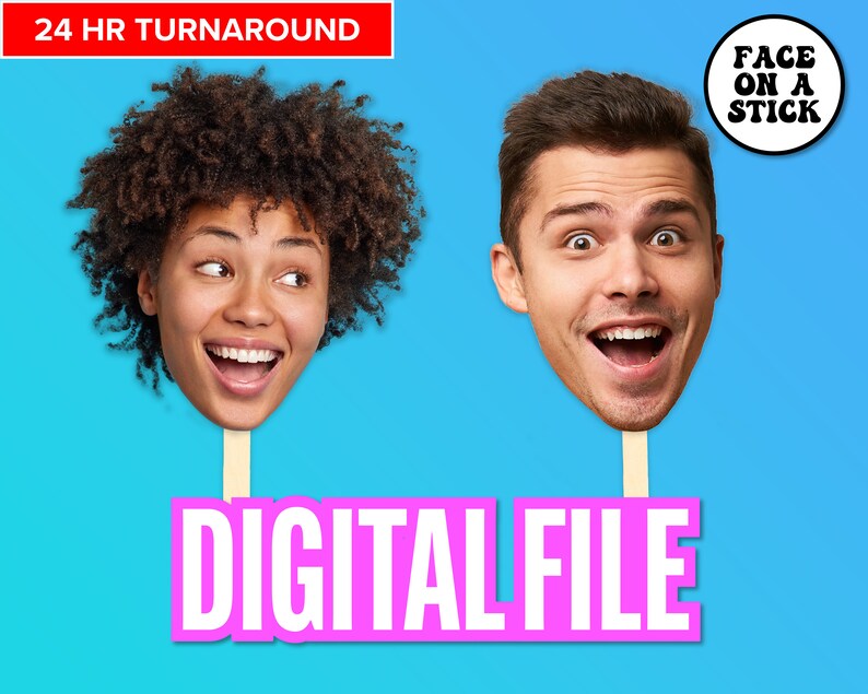 Face on a Stick Digital File for Print Prop Big Head on a Etsy Canada