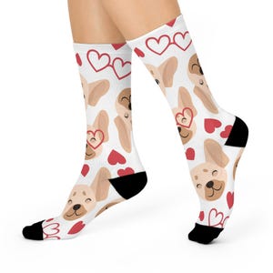 Adorable Dog Lover&#39;s Crew Socks - Cute Pet Gift, Valentine&#39;s Day Socks, Funny Animal Socks, Cozy Footwear for Dog Moms, Cute Puppy Gift