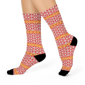 Festive Cushion Crew Socks | Cozy Sock Gift for Holidays, Patterned Socks, Fun Fashion Accessory, Comfortable Winter Wear, Unique Gift Idea