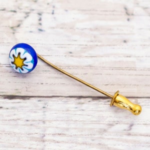 Vintage Abstract Eye Sphere Tip Gold Tone Stick Pin - CB5