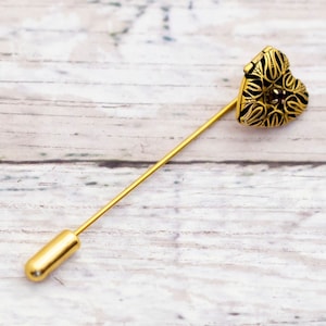 Vintage Victorian Heart Locket Stick Pin - CB10