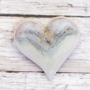 Vintage Dainty Ceramic Heart Elegant Brooch - CB4