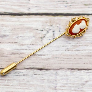 Vintage Woman Cameo Stick Pin by Avon - CB10