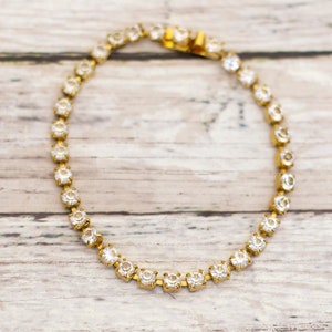Vintage Diamond Rhinestones Bracelet 7 Inch by Monet = CB19