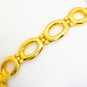 Vintage Oval Links Gold Tone Bracelet 7 1/2 inch - CB13