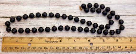 Vintage Black Spheres Elegant Beaded Necklace 22 … - image 3