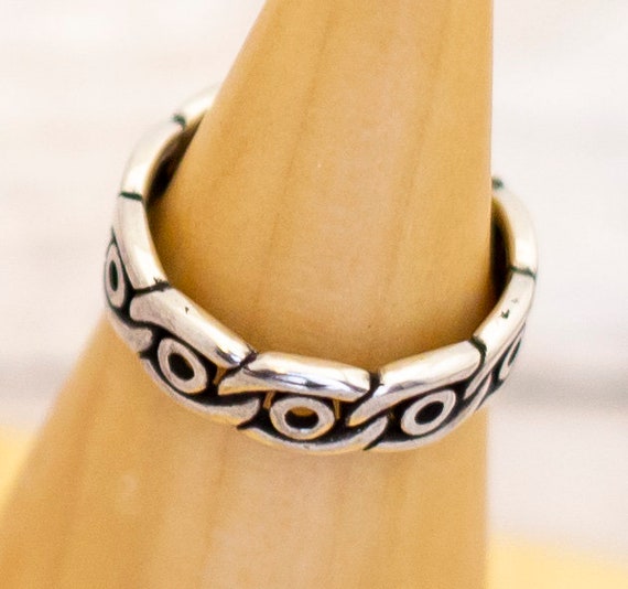 Vintage Mythical Eye Chains Sterling Silver Ring … - image 1