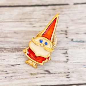 Vintage Red Hat Santa Claus Gnome Pin by Beatrix - CB23