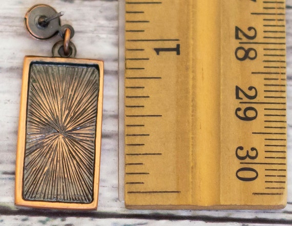 Vintage Geometric Rectangle Statement Dangle Earr… - image 2