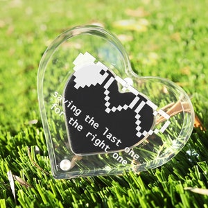 Video Gamer Heart Acrylic Ring Box, Pixel Heart Ring Box, Heart Lives Gamer Clear Ring Box, Nerdy Geek Jewelry Ring Box, Last Life Ring Box