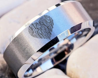 Herzförmige Platine Ring, Platine Ehering, Platine Ehering, Gamer Ring, Nerd Geschenk, Geek Schmuck, Ingenieur Ring