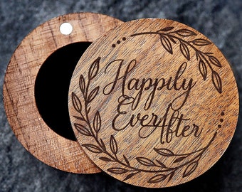 Happily Ever After Ring Box, Wedding Ring Box, Ceremony Ring Box, Custom Ring Box, Engraved Wood Ring Box, Engagement ring box, Proposal Box
