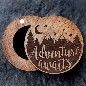 Wanderlust Ring Box, Adventure Box, Mountain Ring Box, Nature Wedding Band Box, Nature Lover Proposal Box, Nature Adventure Ring Box Holder