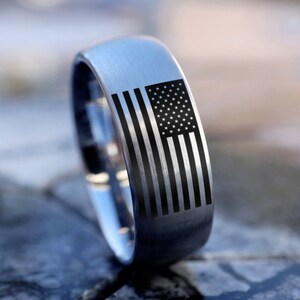 American Flag Wedding Band, American Flag ring, USA Ring, United States of American Ring, Stars and Striped Wedding Band, Military Vet Ring