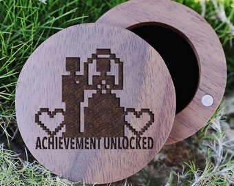 Gamer Wedding Ring Box, Gamer Proposal Ring Box, Gaming Wood Engraved Ring Box, Player Jewelry Box, Streamer Ring Box, Videogame Ring Holder