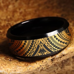 Unique Hawaiian Wedding Ring, Hawaii Wedding Band, Tribal Polynesian Engagement Ring, Samoan Ring, Tribal Ethnic Cultural Ring, Tribal Ring