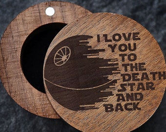 Death Star Wedding Ring Box, Star Wars Proposal Box, I Love You To The Death Star And Back Jedi Order Jewelry Box, Rebel Alliance