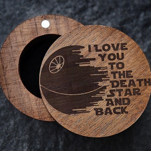 Death Star Wedding Ring Box, Star Wars Proposal Box, I Love You To The Death Star And Back Jedi Order Jewelry Box, Rebel Alliance