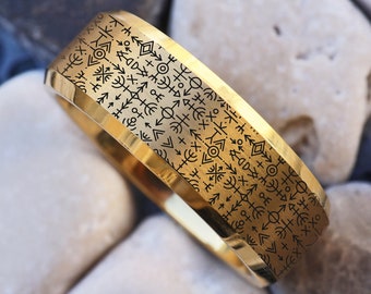 Viking Runes Wedding Band, Odin Nordic Ring, Viking Dragon Ring, Runic Wedding Ring, Runes Jewelry, Norse Mythology Ring, Elder Futhark Ring