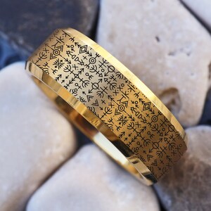 Viking Runes Wedding Band, Odin Nordic Ring, Viking Dragon Ring, Runic Wedding Ring, Runes Jewelry, Norse Mythology Ring, Elder Futhark Ring