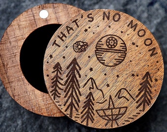 Death Star Engraved Ring Box, Star Wars Wedding Ring Box, Star Wars Jewelry Box, That's No Moon Jewelry Ring Box