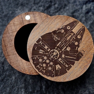 Millennium Falcon Ring Box, Star Wars Proposal Box, I Love You To The Death Star And Back Jedi Order Jewelry Box, Rebel Alliance