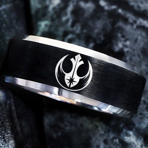Star Wars Wedding Ring, Star Wars Wedding Band, Star Wars Ring, Rebel Alliance Engagement Ring, Darth Vader Jewelry, Jedi Order Wedding Band