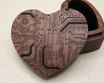 Circuit Board Ring Box, Circuit Jewelry Box, Engineer Ring Box, PC Board Wedding Ring Box, Nerdy Gift Box, Geek Jewelry Box, Science Gift