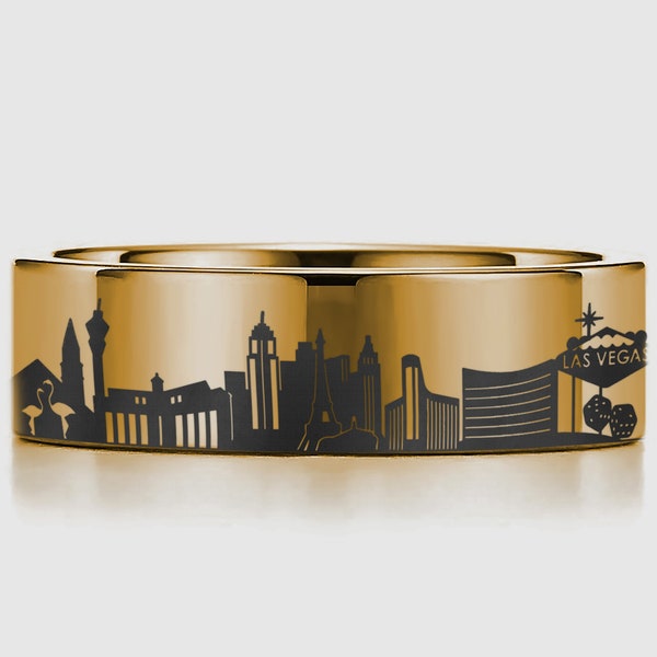 Las Vegas, Nevada Ring, Custom City Ring, Skyline Ring, Stadtbild Ring, Reisering, Freundschaftsring, Weihnachtsgeschenke für den besten Freund