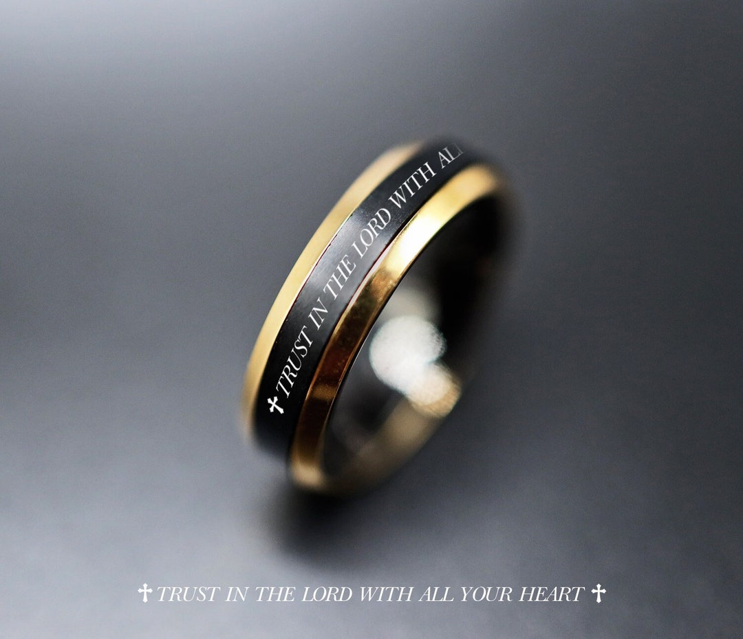 Trust the Lord Wedding Band, Religious Wedding Band, Religious Ring ...
