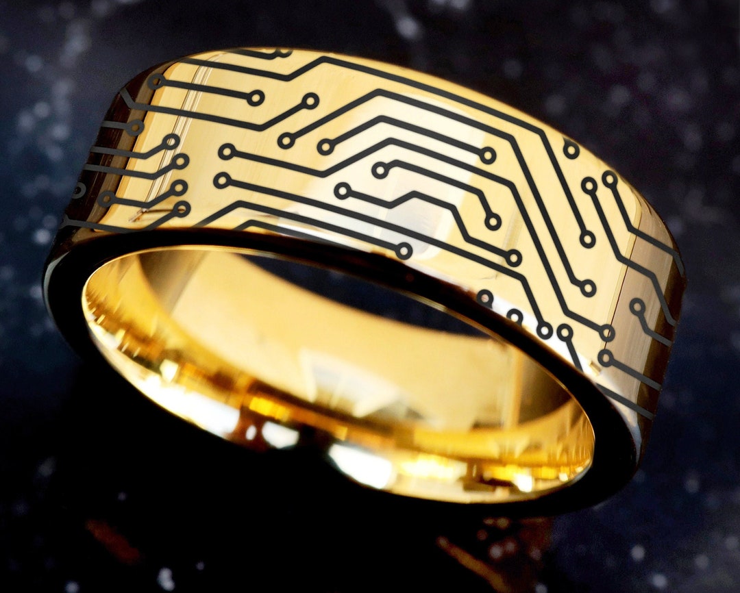 Circuit Board Ring, Circuit Board Wedding Band, Circuit Board Ring, PC