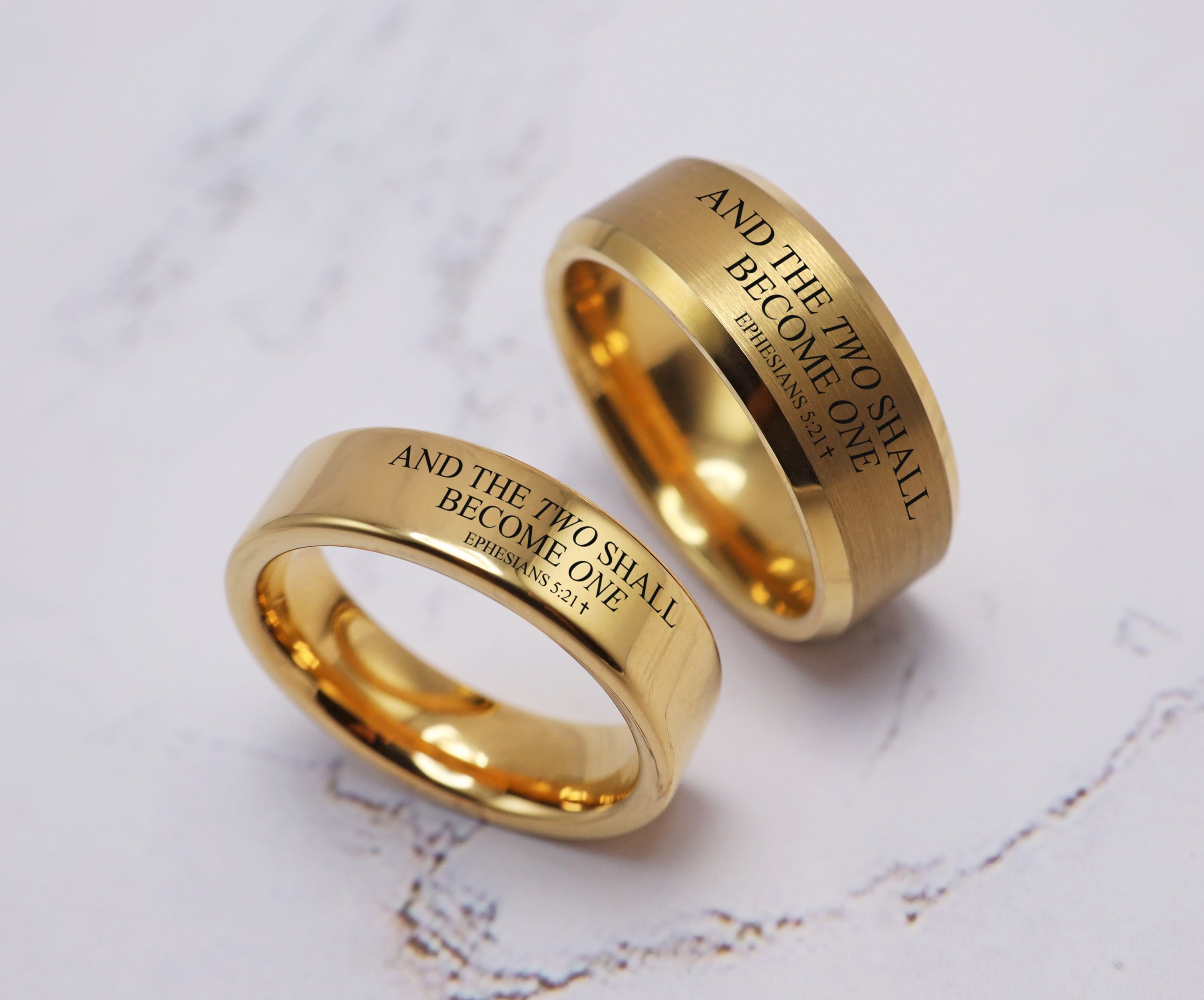 Great inscription idea for wedding rings | Christian wedding rings, Wedding  ring collections, Couple ring design