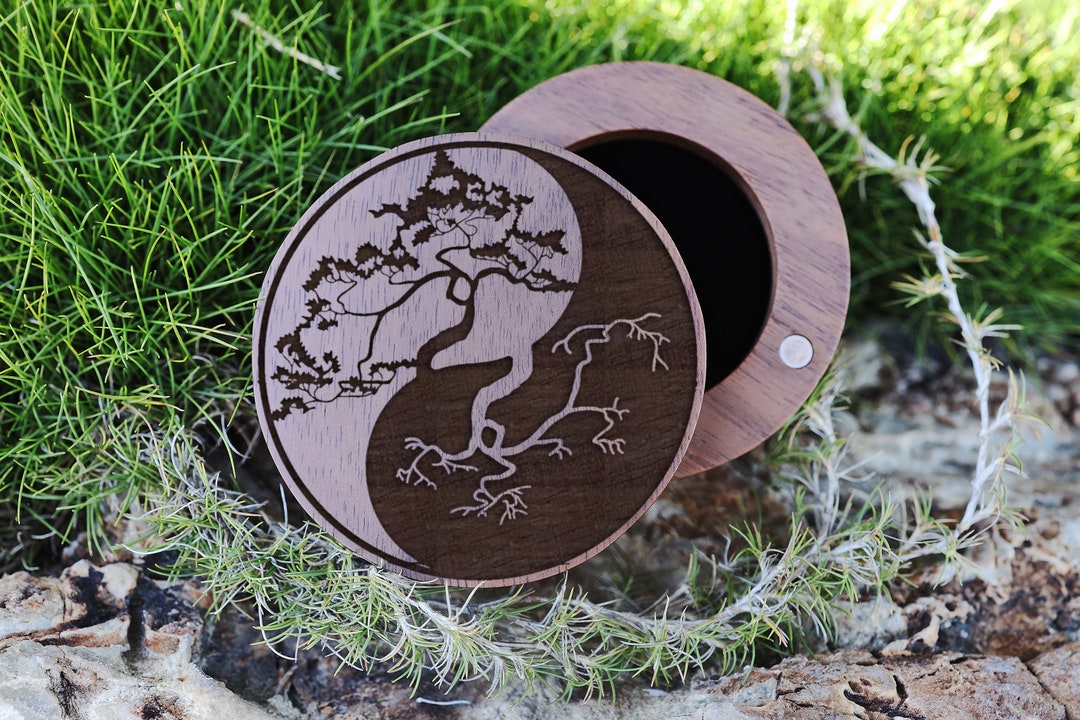 Bonsai Tree Wedding Ring Box, Tree of Life Proposal Wedding Box, Yin